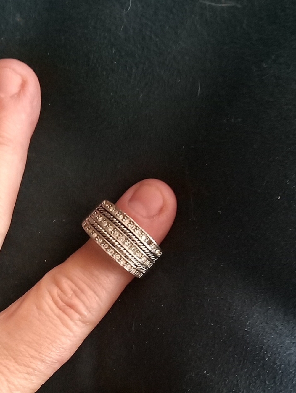 Vintage Silver-Tone Multi-Row Crystal Band - Women Jewelry